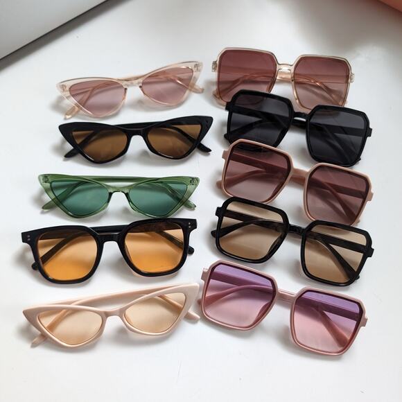 Retro Yellow Aviator Minimalist Festival Sunglasses Grunge Tinted Sunnies Shades - Picture 6 of 7